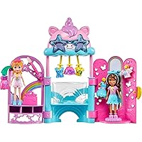 Polly Pocket Dolls & Playset, Unicorn Toy with 2 Dolls and 19 Fashion Accessories, Glam It Up Style Studio