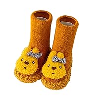 Baby Shoes Infant Toddle Footwear Winter Toddler Shoes Soft Bottom Indoor Non Slip Warm Floor Bow Animal House Shoes B