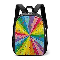 Music Notes with Colorful Laptop Backpack Cute Lightweight Backpacks Travel Daypack
