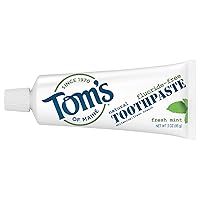 Tom's of Maine Travel Size Fluoride-Free Fresh Mint Toothpaste, 3 oz. (Packaging May Vary)