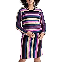 RACHEL Rachel Roy Women's Plus Size Veda Stripe Sweater