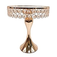 Gold Fortune Cupcake Stand Smooth Crystal Decoration with Mirror Top for Baby Shower Wedding Birthday Party Celebration (Medium, Gold)