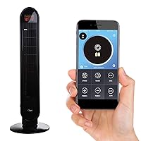 Ozeri 360 Oscillation Tower Fan with Bluetooth and Micro-Blade Noise Reduction Technology, Black
