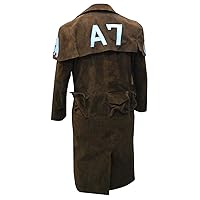 SpazeUp Vegas A7 Veteran Ranger Armor Classic Brown Leather Trench Duster Coat for Men - Vegas A7 Duster Coat