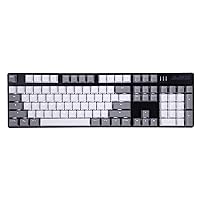 AK50 Wired Classic 104 Mechanical Gaming Keyboard – Brown Switches - PBT Keycaps – Grey-White Matching – White Backlit - Durable Aluminum Frame – for Windows Computer Office Gaming PC - Black