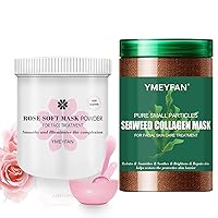 Upgrade Rose Jelly Mask Powder for Facials Professional with Narutal Seaweed Algae Seed Face Mask, Beauty Salon Home Spa