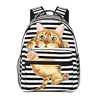 Funny Cat Large Backpack For Men Women Personalized Laptop Tablet Travel Daypacks Shoulder Bag