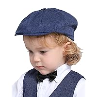 mintgreen Children's Flat Cap Baby Boys Herringbone Tweed Peaked Cap Beret Newsboy Cap
