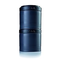 BlenderBottle ProStak Twist n' Lock Storage Jars Expansion 2-Pak with Pill Tray, All Black