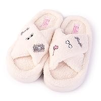 Barbie Cozy X-Band and Open Toe Faux Fur Memory Foam Indoor Outdoor Soled Slipper in XS-XL
