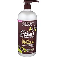 Very Emollient Bath and Shower Gel, Coconut Rescue, 32 Ounce