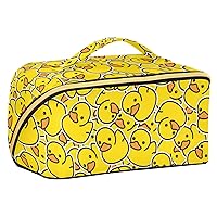 Yellow Rubber Duck Cosmetic Bag for Women Travel Makeup Bag with Portable Handle Multi-functional Toiletry Bag Makeup Organizer for Women Travel