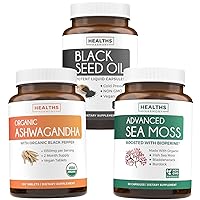 Save $8 (16% Off) - Harmony Essentials: Wellness Trio Bundle - Black Seed Oil -100% Cold-Pressed Nigellia Sativa | Organic Ashwagandha - Natural Adrenal & Thyroid Support | Irish Sea Moss - Vegan