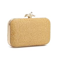 Straw Evening Bag for Women Handwoven Straw Clutch Purse Wedding Party Wicker Clutch Summer Beach Crossbody Bag