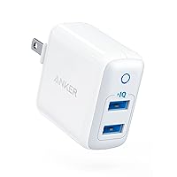 Anker Dual USB Wall Charger, PowerPort II 24W, Ultra-Compact Travel Charger with PowerIQ Technology and Foldable Plug, for iPhone XS/Max/XR/X/8/7/6/Plus, iPad Pro/Air 2/mini 4, Galaxy S9/S8/+ and More