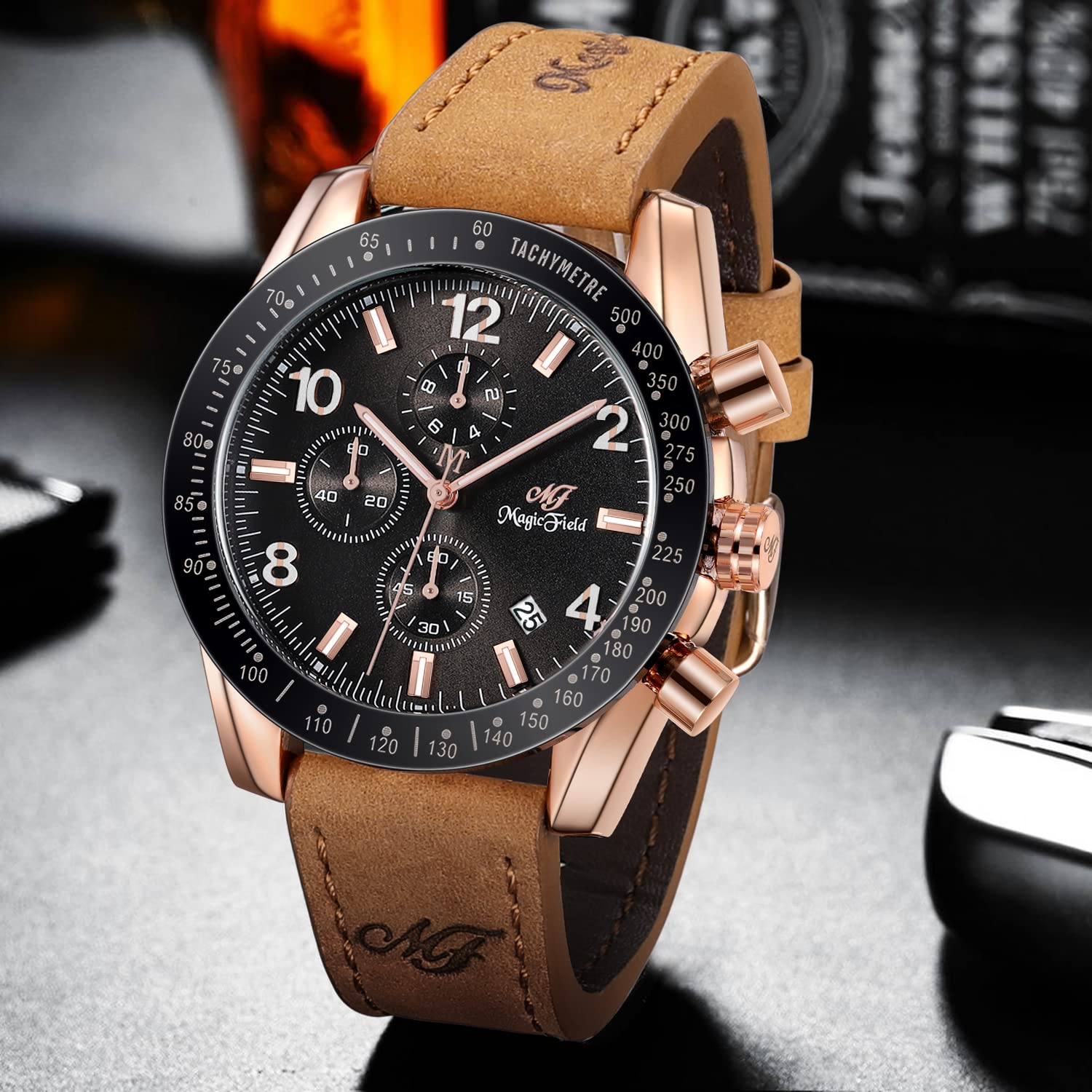 SIBOSUN Wrist Watch Minimalist Men Square Dial Bussiness Style Leather Strap Quartz Analog
