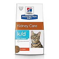 Hill's Prescription Diet k/d Early Support Kidney Care Chicken Flavor Dry Cat Food, Veterinary Diet, 8.5 lb. Bag