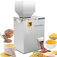 Hanchen Powder Filling Machine 10-500g Glitters Particle Weighing Filling Machine Automatic Bottle Bag Powder Filler for Tea Seeds Grains Powder with Foot Pedal 110v