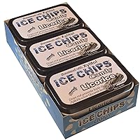 ICE CHIPS Xylitol Candy Tins (Licorice, 6 Pack); Low Carb, Gluten Free - Includes BAND as shown