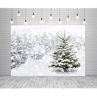 7x5ft Winter Christmas Backdrop Natural Forest Snowflake Background for Photography White Snow Tree Xmas Party Decor Photo Booth Props
