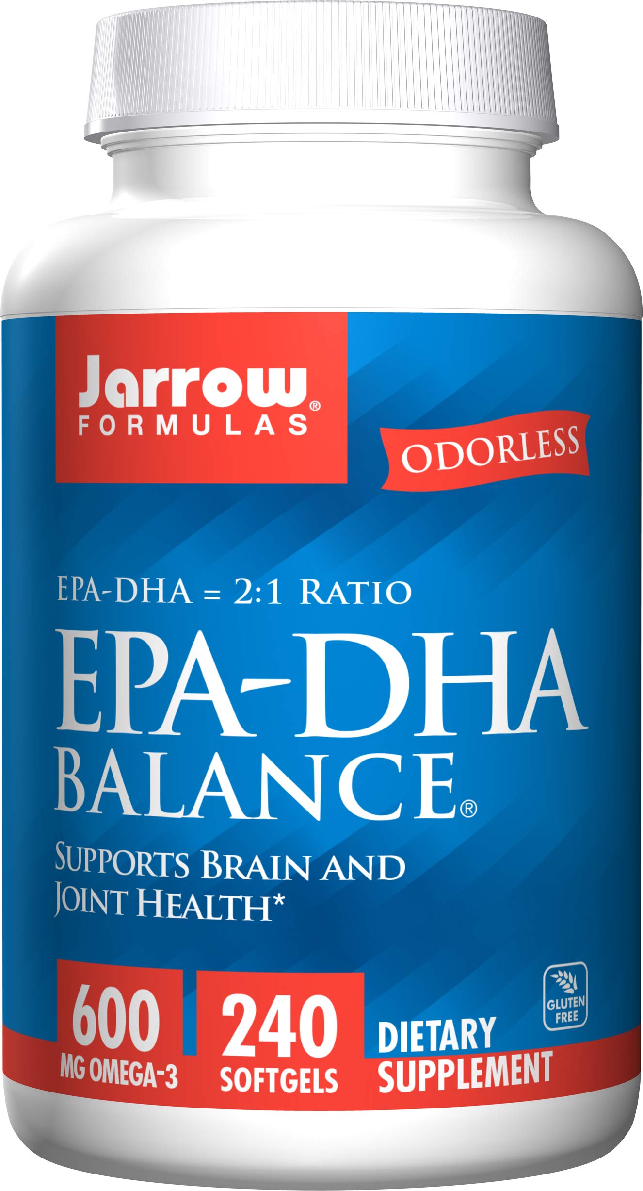 Jarrow Formulas EPA-DHA Balance Odorless Caps, Boosts Brain Function, 240 Softgels