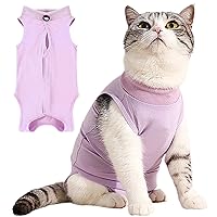 Cat Recovery Suit E-Collar & Cone Alternative Cat Surgery Recovery Suit for Female Cat, Post-Surgery or Skin Diseases Protection S