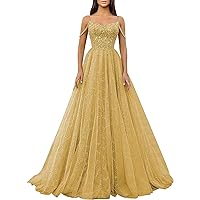 Off Shoulder Sequin Prom Dresses for Teens Gold Long Sparkly Evening Ball Gown Size 0