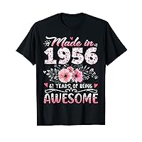 Made In 1956 Floral 67th Birthday 67 Years Of Being Awesome T-Shirt