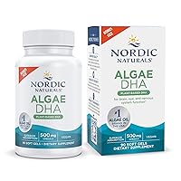 Algae DHA - 90 Soft Gels - 500 mg Omega-3 DHA - Certified Vegan Algae Oil - Plant-Based DHA - Brain, Eye & Nervous System Support - Non-GMO - 45 Servings