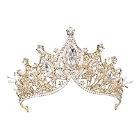 Gold Baroque Queen Crown and Tiaras for Women Birthday Princess Crowns Headband for Girls Bride Wedding Party Halloween Cosplay Hair Accessories