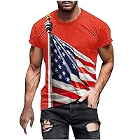 American Flag Shirt Men 4th of July Short Sleeve T-Shirts 1776 USA Flag Patriotic Tee Tops Fitted Workout Gym Tshirt