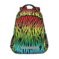 Colorful Zebra Fabric Backpacks Travel Laptop Daypack School Book Bag for Men Women Teens Kids