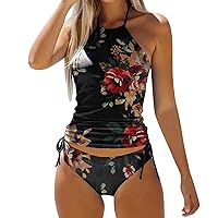 Swimsuits for Juniors 2 Piece Normal Swimsuit Backless 2 Piece Printing Adjustable Print Multi Color Padded