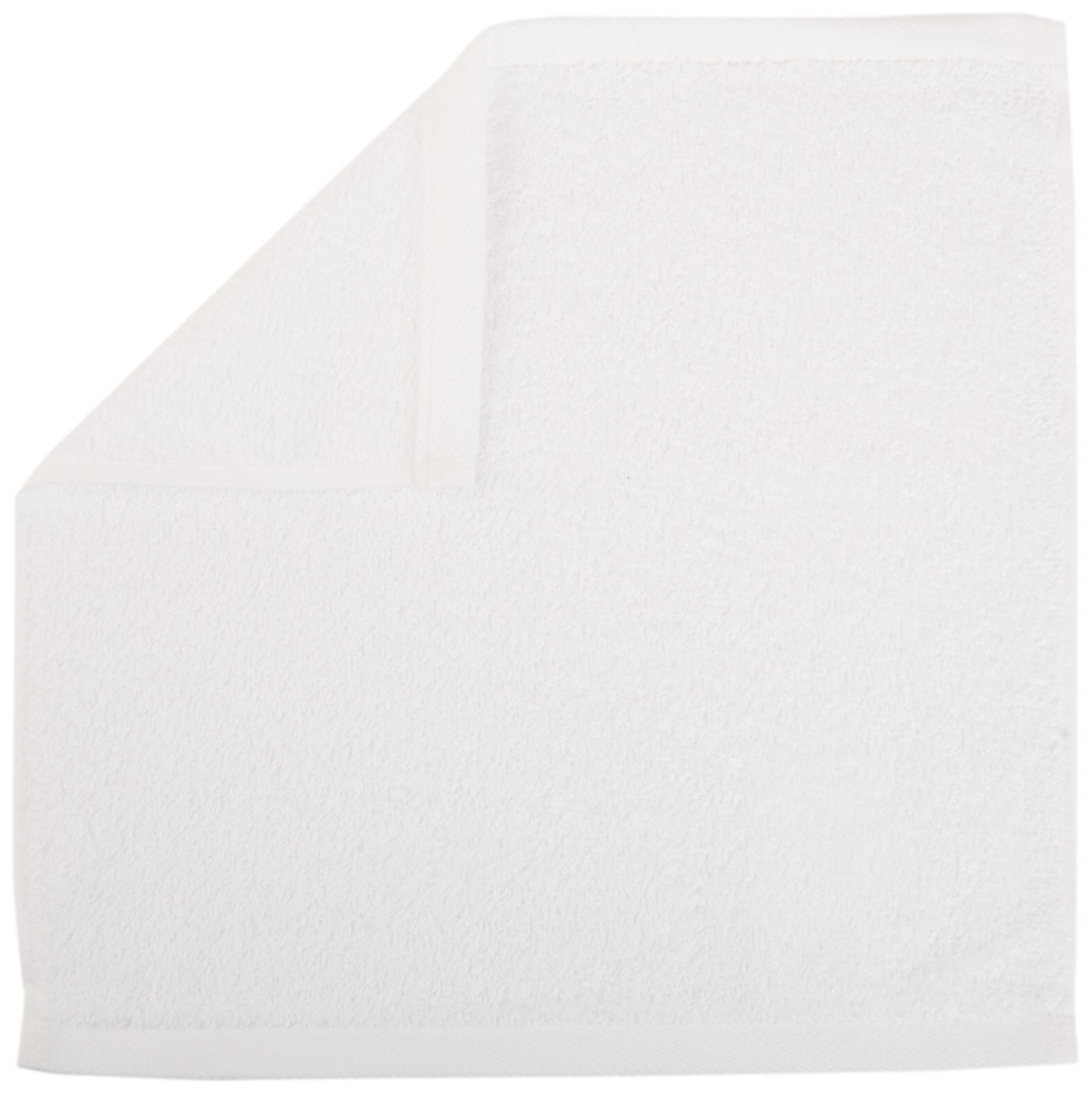 Amazon Basics Fast Drying Bath Towel, Extra Absorbent, Terry Cotton Washcloth, 12 x 12 Inch, White - Pack of 60
