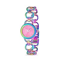 Betsey Johnson Women's Watch Oil Slick Alloy Case Link Chain Band (BJW063)
