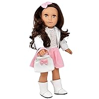 Gift Boutique 18 Inch Girl Doll, Fashion Doll with Fine Brown Hair for Styling Clothes Shoes and Accessories Princess Doll for Girls and Kids