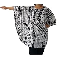 Plus Size Loose Fit Tops Dress Shirt Cover Up Striped Batwing Casual, Bust 60