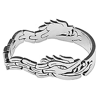 NOVICA Handmade .925 Sterling Silver Link Bracelet Featuring Sacred Aztec Image No Stone Mexico Animal Themed Taxco Cultural Traditional [7.75 in L x 0.7 in W] 'Sacred Snake'