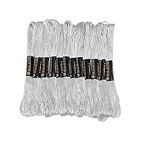12 Skeins Embroidery Floss Grey Color, Friendship Bracelet String Cross Stitch Embroidery Thread Floss Bracelet Making Yarn, Craft Floss（Grey）