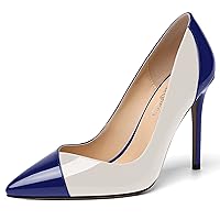 Women's Patent Slip On Pointed Toe Solid Dating Sexy Slim Stiletto High Heel Pumps Shoes 4 Inch