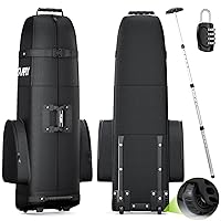 Padded Golf Club Travel Carry Bag with Wheels, Golf Luggage Case Cover for Airline - with Luggage Lock, Waterproof Coating Layer, 1200D Wear-Resistant Oxford