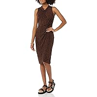 Amazon Essentials Women's Sleeveless Crossover Twist Neck Faux Wrap Dress