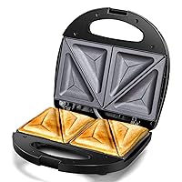 Aigostar 2in1 Sandwich Maker Panini Press Grill with Nonstick Plates, Double-Sided Heating Electric Sandwich Press Grill, Breakfast Sandwich Toaster Grilled Cheese Maker Snacks with Easy Cut Edges