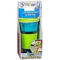 Snackeez Plastic 2 in 1 Snack & Drink Cup Six Cups 6 Assorted
