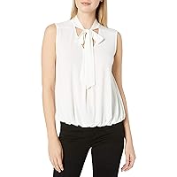 TAHARI Women's Sleevless Tie Neck Top