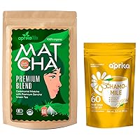 Japanese Matcha Tea Bags + Pure Chamomile Tea Bags by Aprika Life