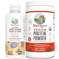 MaryRuth Organics Collagen Booster Liposomal & Organic Protein Powder Plant-Based Bundle | Vitamin C & E, Zinc, Copper & Silica | Skin Care & Joint Support Supplement | Vegan | Gluten Free | Non-GMO