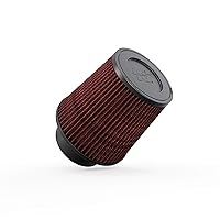 K&N Universal Clamp-On Air Intake Filter: High Performance Premium Washable Replacement Filter: Flange Diameter: 3.5 In, Filter Height: 6 In, Flange L: 1.75 In, Round Tapered Shape, RE-0950, Black/Red