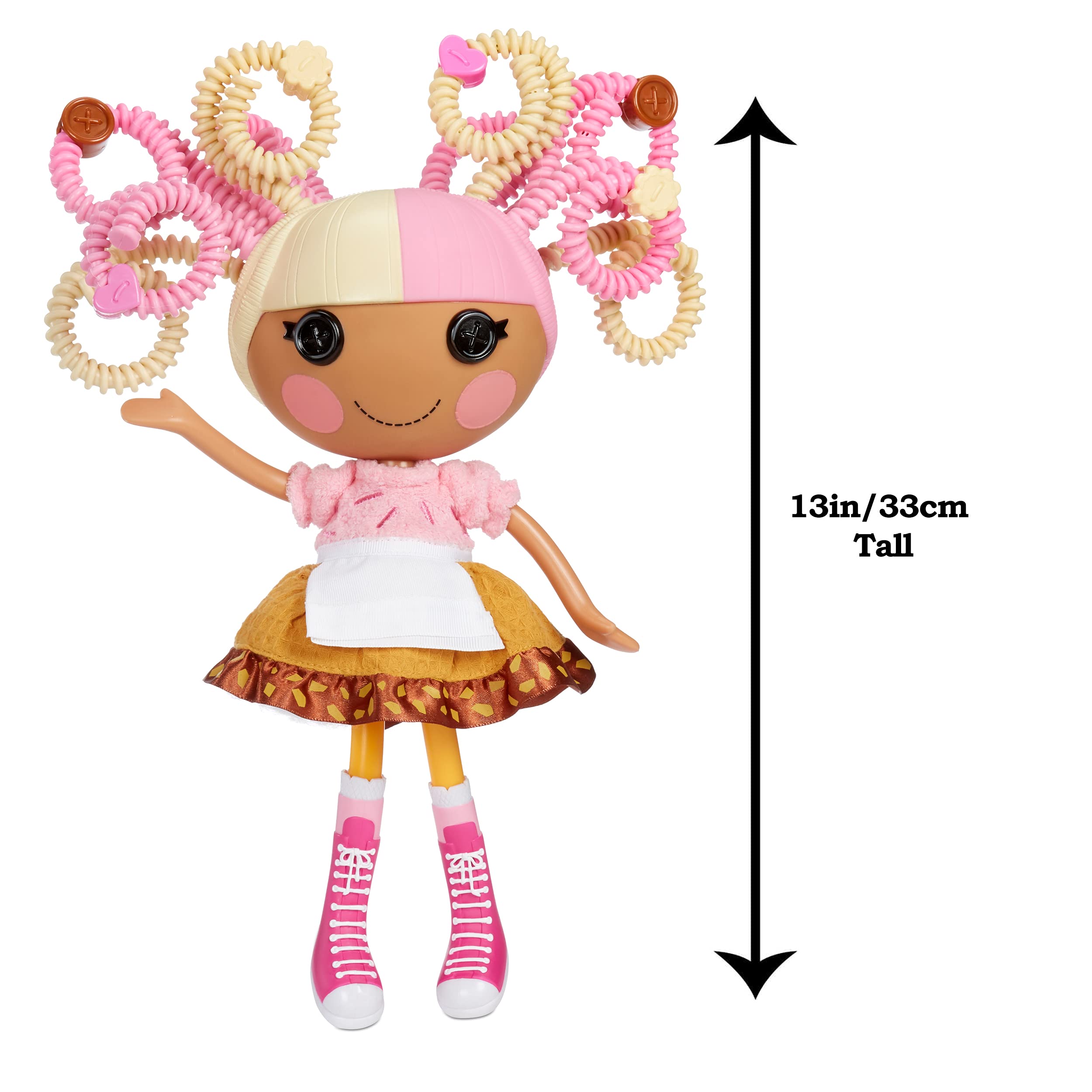 Lalaloopsy Silly Hair Doll- Scoops Waffle Cone Doll and Pet Cat, 13