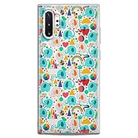 Case Compatible with Samsung S24 S23 S22 Plus S21 FE Ultra S20+ S10 Note 20 S10e S9 Slim fit Cute Lightweight Adorable Baby Elephant Design Clear Flexible Silicone Rainbow Animal Print